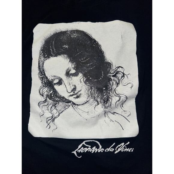 Leonardo Da Vinci Museum T-Shirt Black XS 17x22 Art Graphic Tee - Picture 2 of 4
